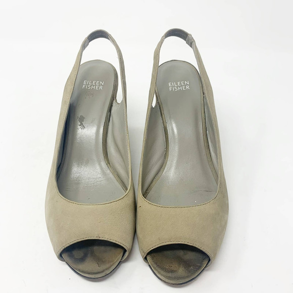 Eileen Fisher Suede Slingback Wedges - Picture 4 of 5